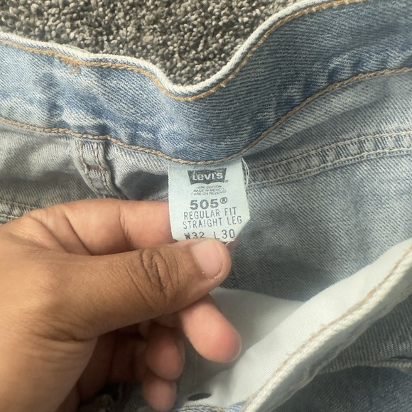 Vintage Levi's 505 Jeans 32x30 Light Wash Denim Y2K Distressed‎ Skater 00s - Picture 3 of 14